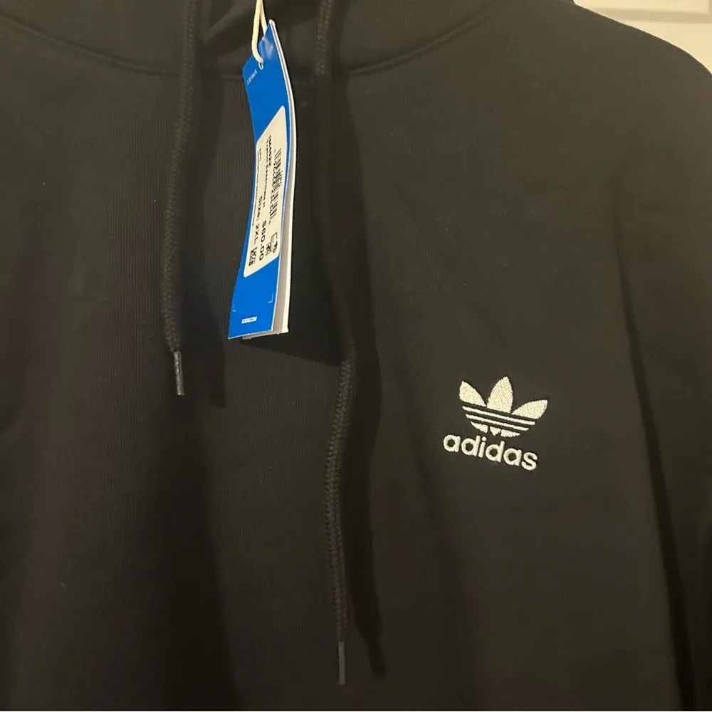 New adidas Originals Men's Trefoil Essentials Hoodie, Black, XX-Large